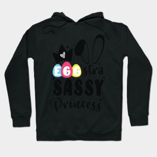 Cute Bunny Ears Princess Crown / Egg-Stra Sassy Colorful Egg Happy Easter Hoodie